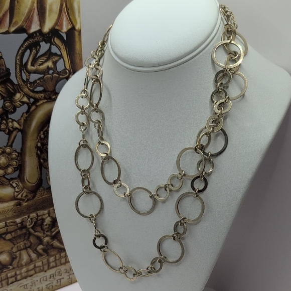 Chico's Gold Circle Link Necklace - Picture 3 of 5